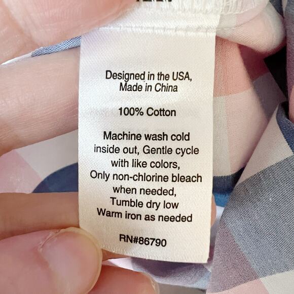 NEW The Company Store Plaid Poplin Women's Long Sleeve Button Down Pajama Top L - Picture 10 of 10